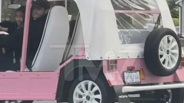 During The Joy Ride In Pink Moke Car, Pete Davidson And Northwest, 8, Appear Together In The First Photos.