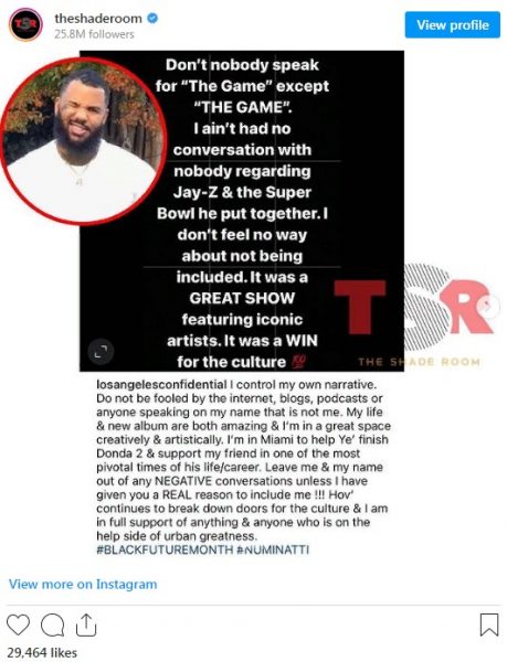 The Game Denies Negative Feelings About Not Being Included In 2022 Super Bowl Halftime Show