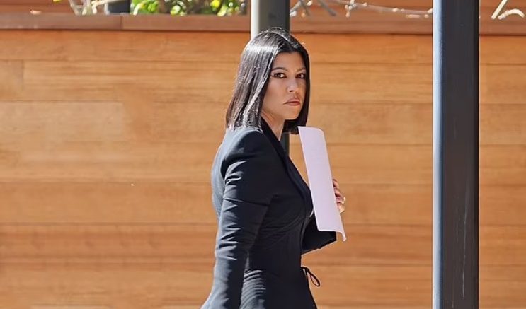In Los Angeles After Her Wedding, Kourtney Kardashian Wears A Corset Blazer In Her First Photos